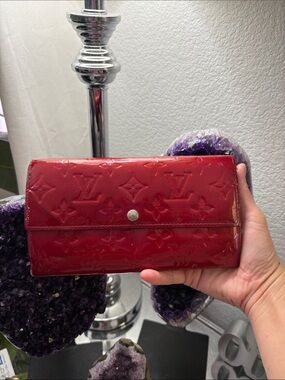 Rehab Louis Vuitton Red Patent Vernis Snap Continental Wallet, authentic